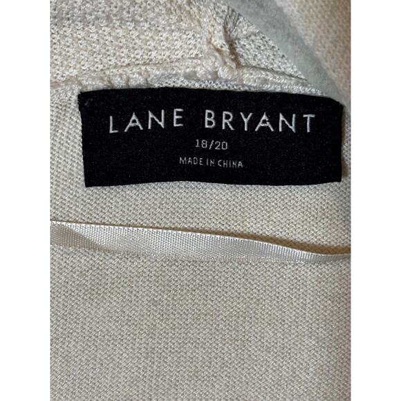 Lane Bryant Striped Beige Cream Burgundy Light Cardigan career Capsule Sz 18/20 - Picture 3 of 8